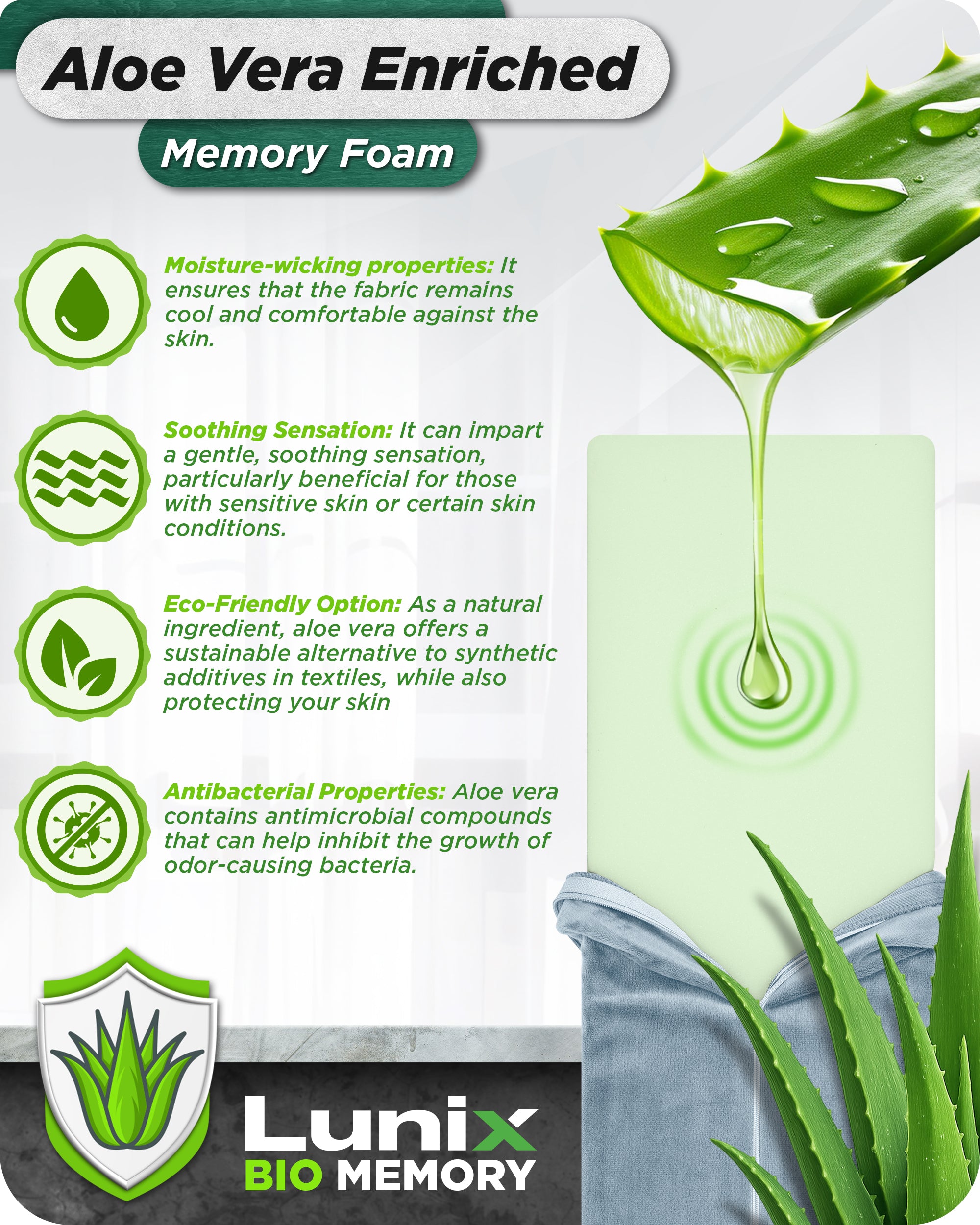 LX8 2-LAYER ALOE VERA MEMORY FOAM, ORTHOPEDIC WEDGE PILLOW SET, WITH HOT COLD PACK GRAY