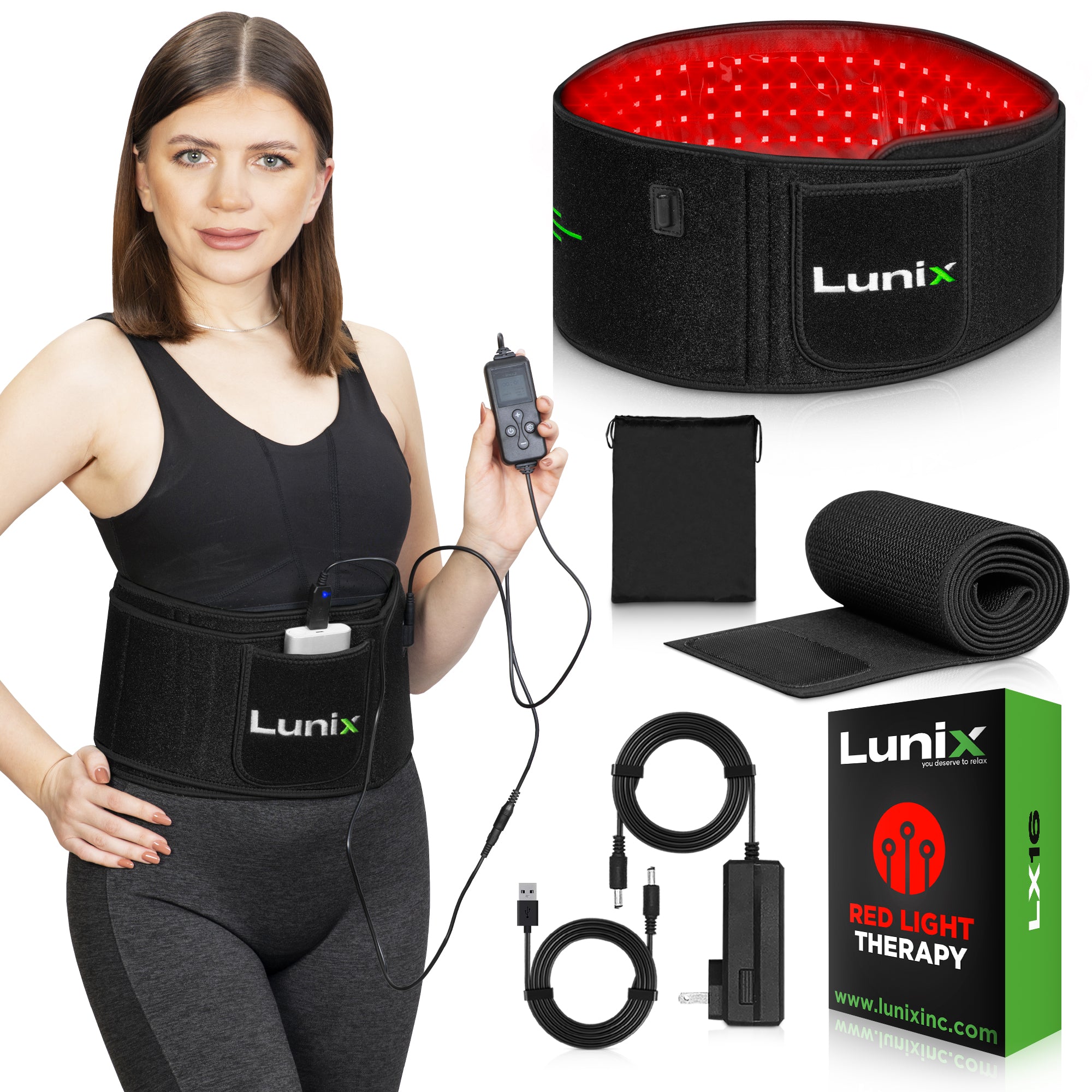 LX16 RED LIGHT THERAPY BELT BLACK