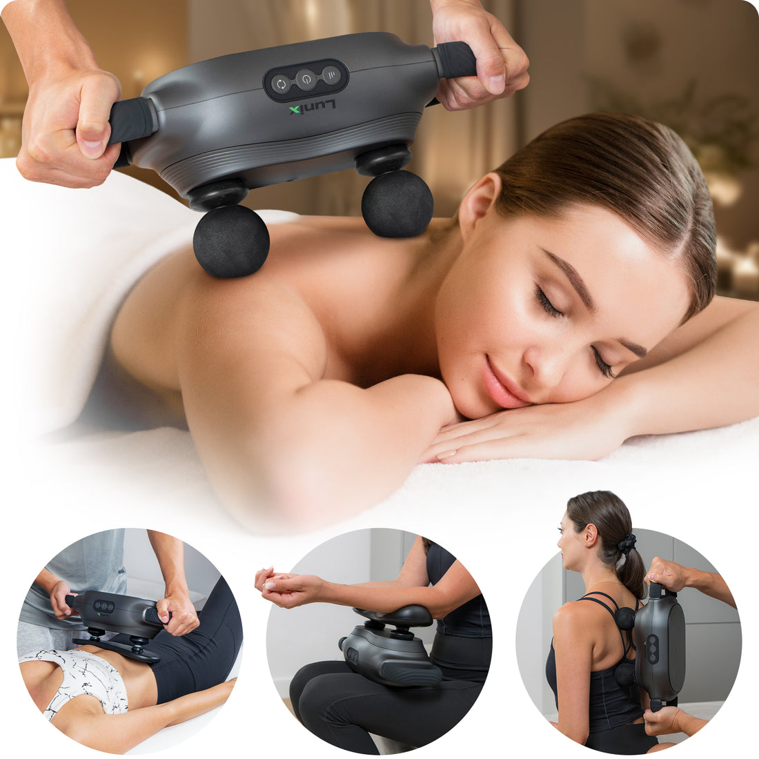 LX26 2 Head Deep Tissue Massager, Charcoal Black