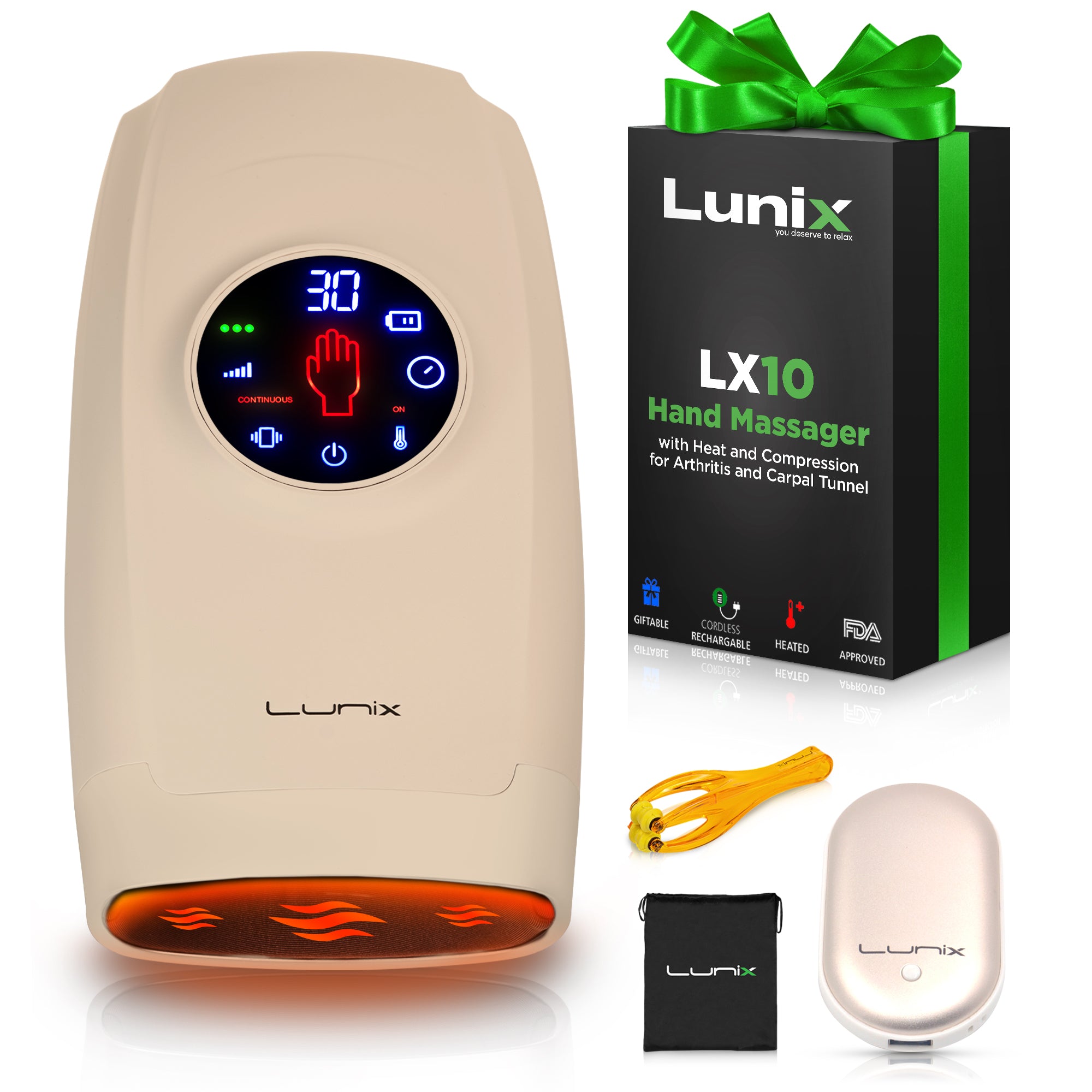 LX7 Touchscreen Hand Massager Beige