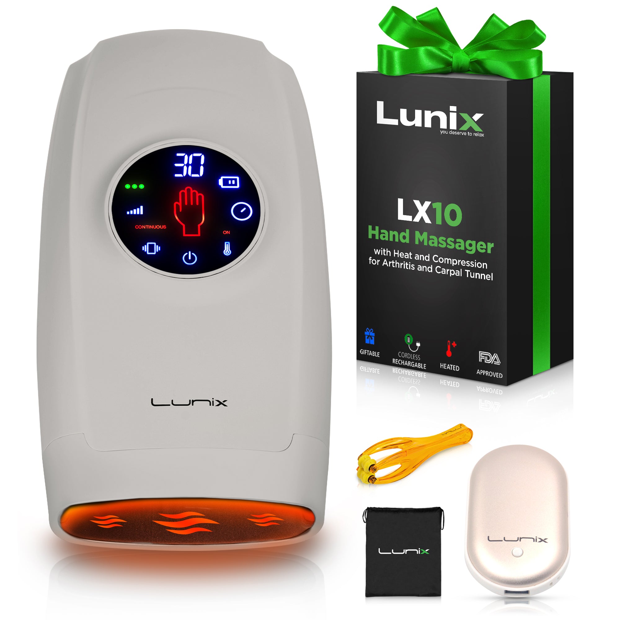 LX7 Touchscreen Hand Massager Gray