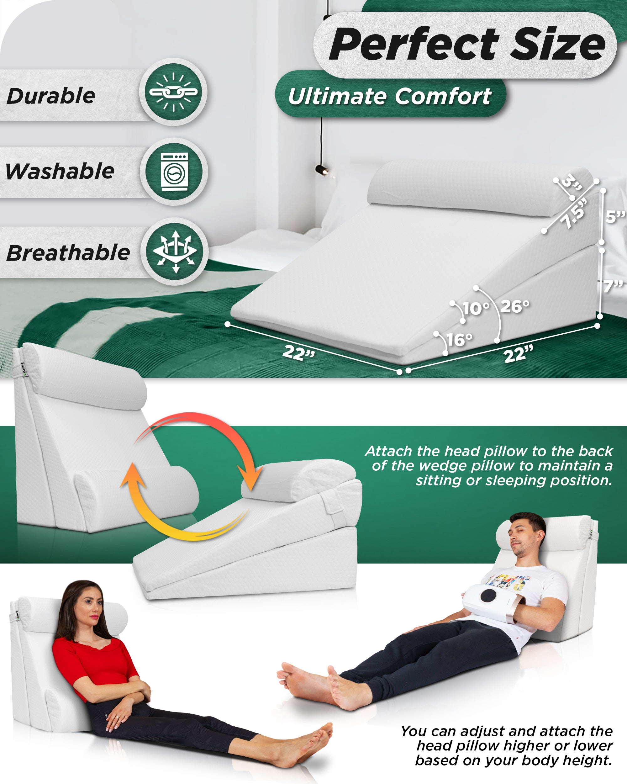 Orthopedic Bed Pillow Set