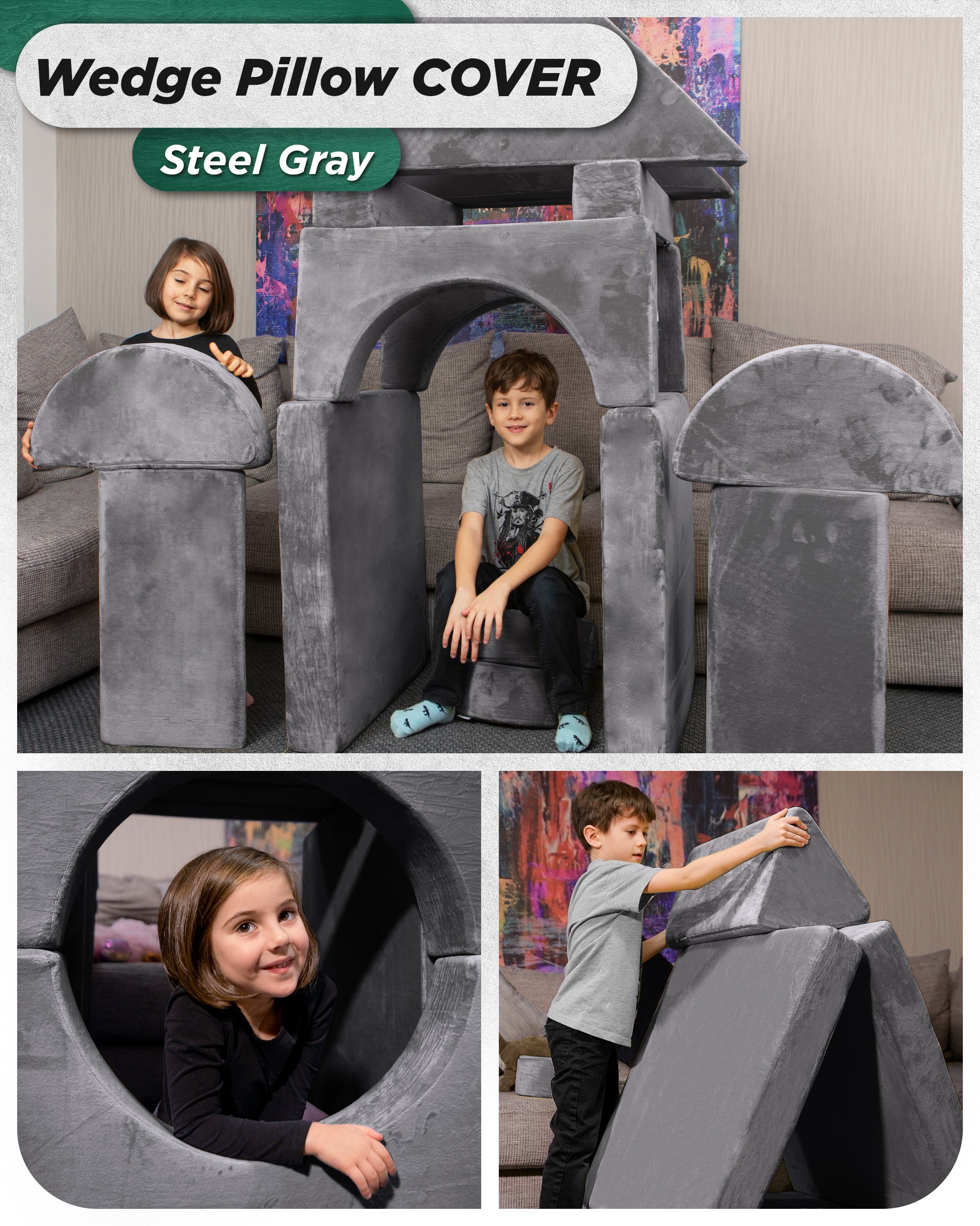 Steel Gray Pillow Slipcover