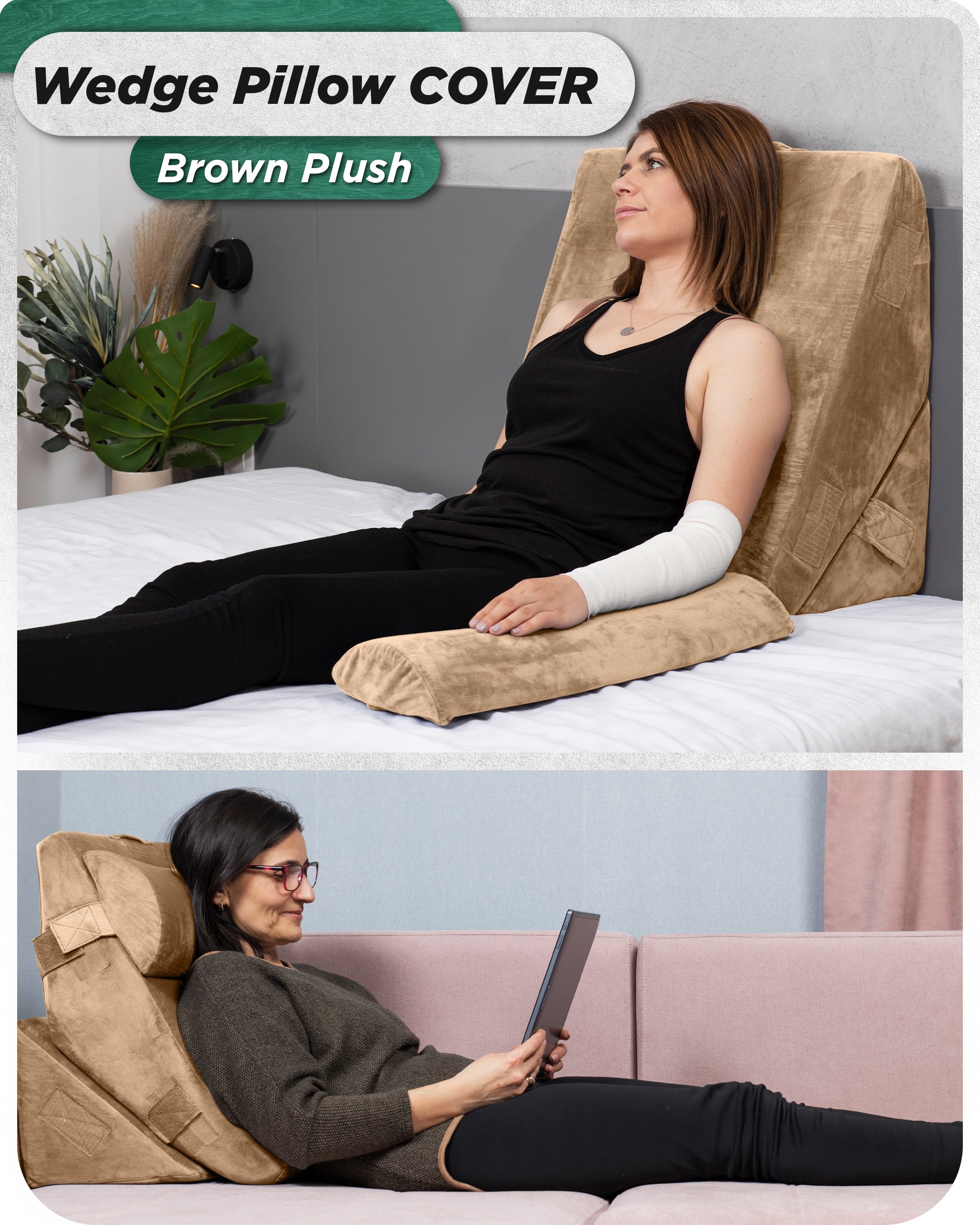 Cover Set Only for LX6, Brown Plush, Pillows and Foam not Included