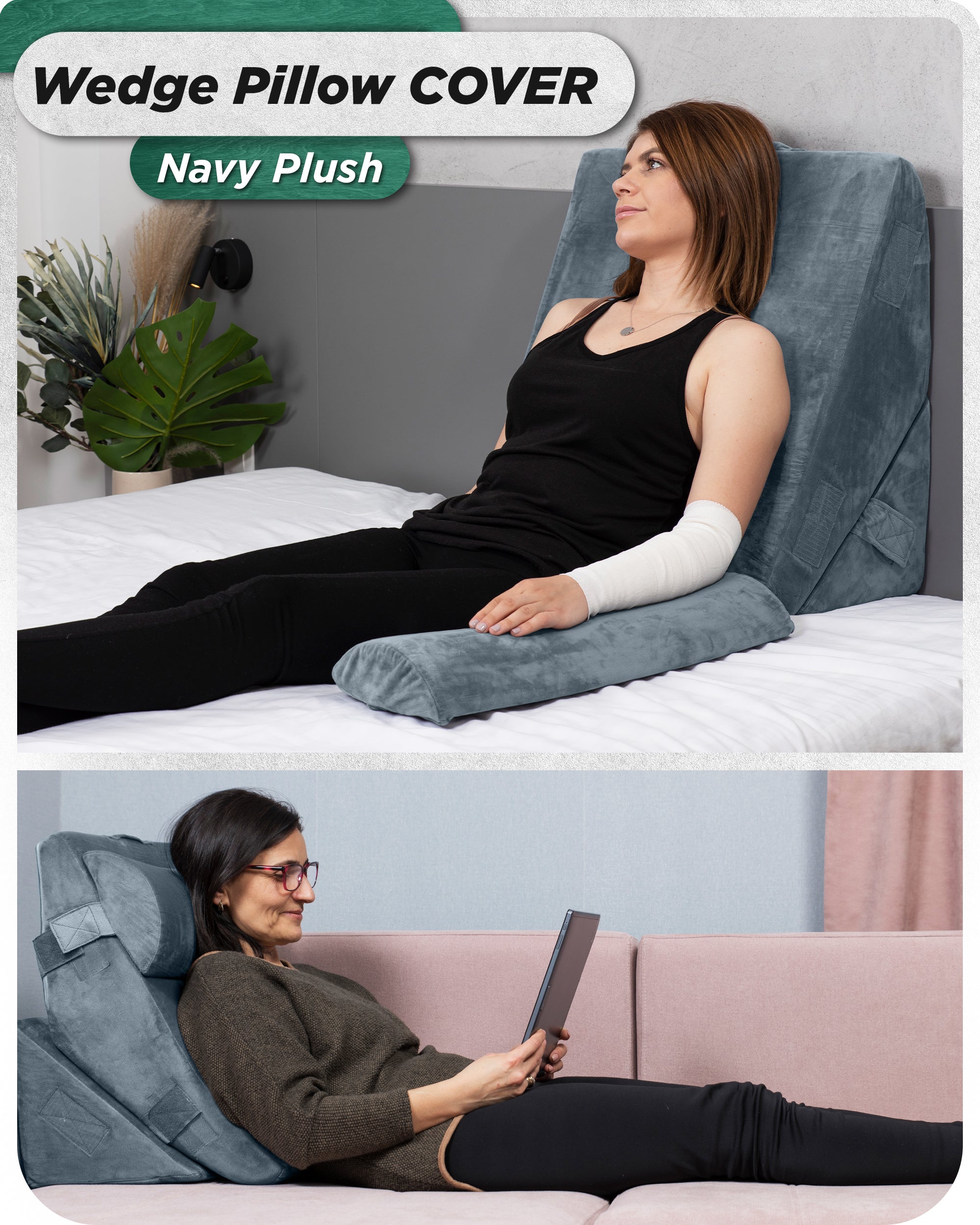 Cover Set Only for LX6, Navy Plush, Pillows and Foam not Included