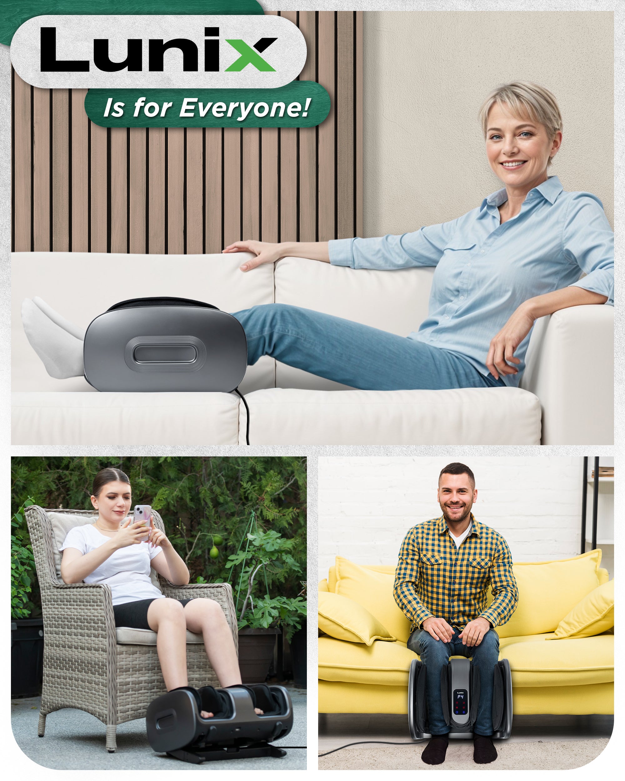 LX20 Foot and Calf Massager for Plantar Fasciitis, Neuropathy Relief, Granite Gray