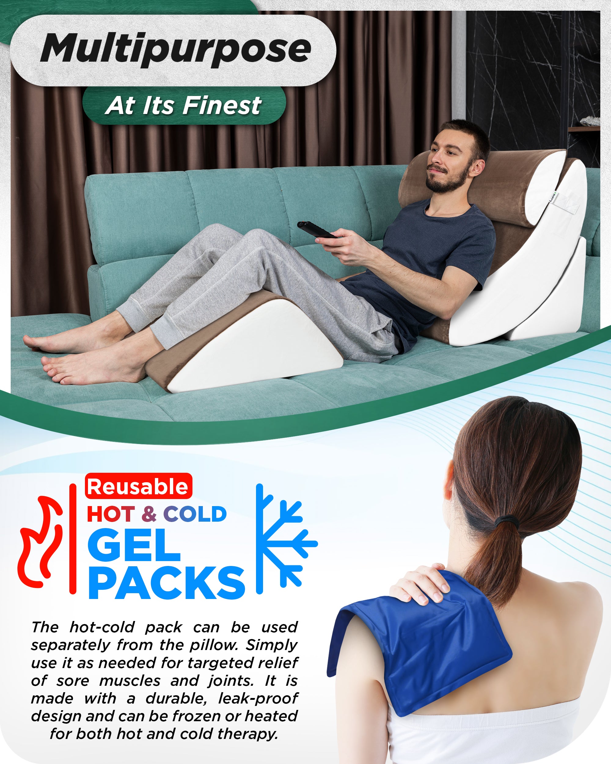 Acid Reflux Bed Pillow Set