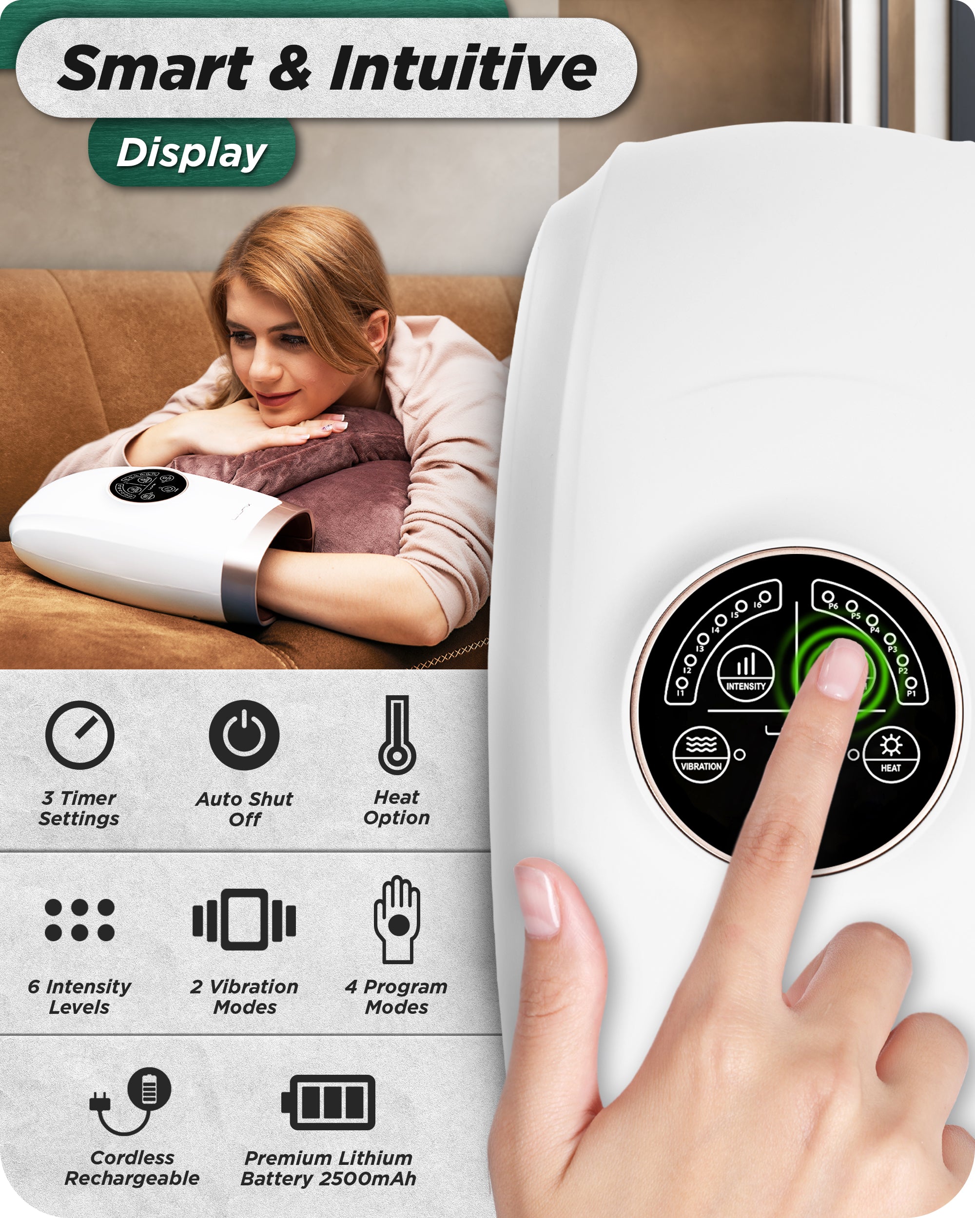 LX3 Cordless Hand Massager White