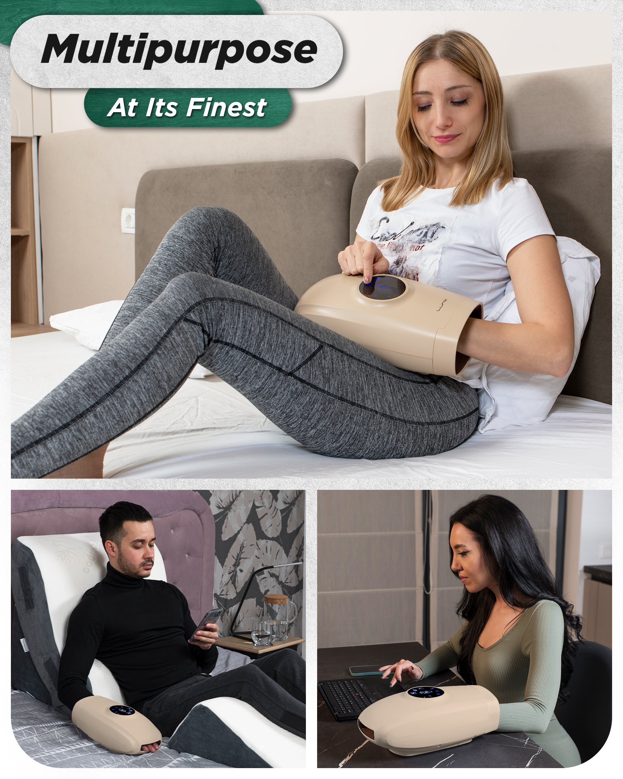 LX7 Touchscreen Hand Massager Beige