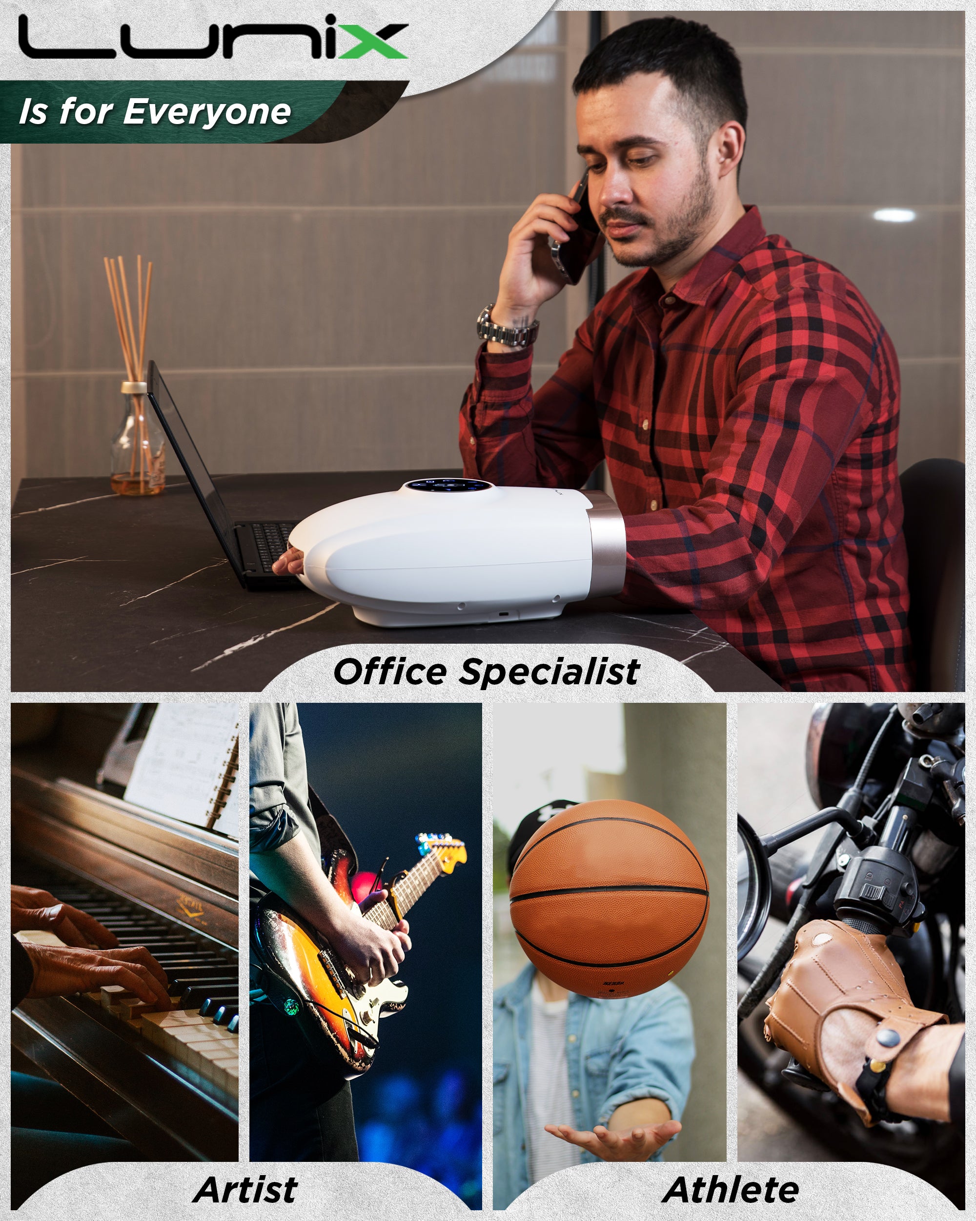 LX7 Touchscreen Hand Massager White