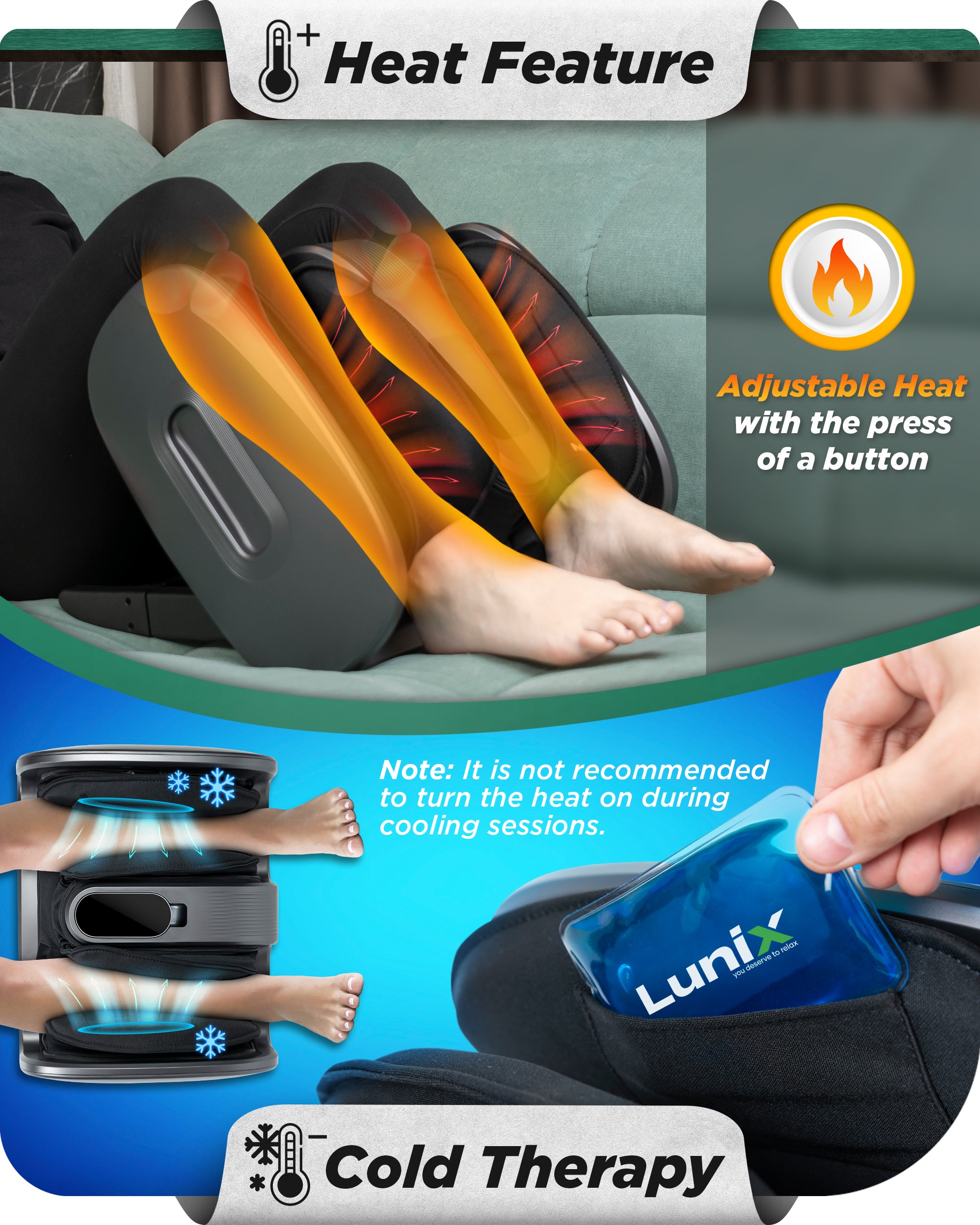 LX21 Shiatsu Foot and Calf Massager with Remote - Gray