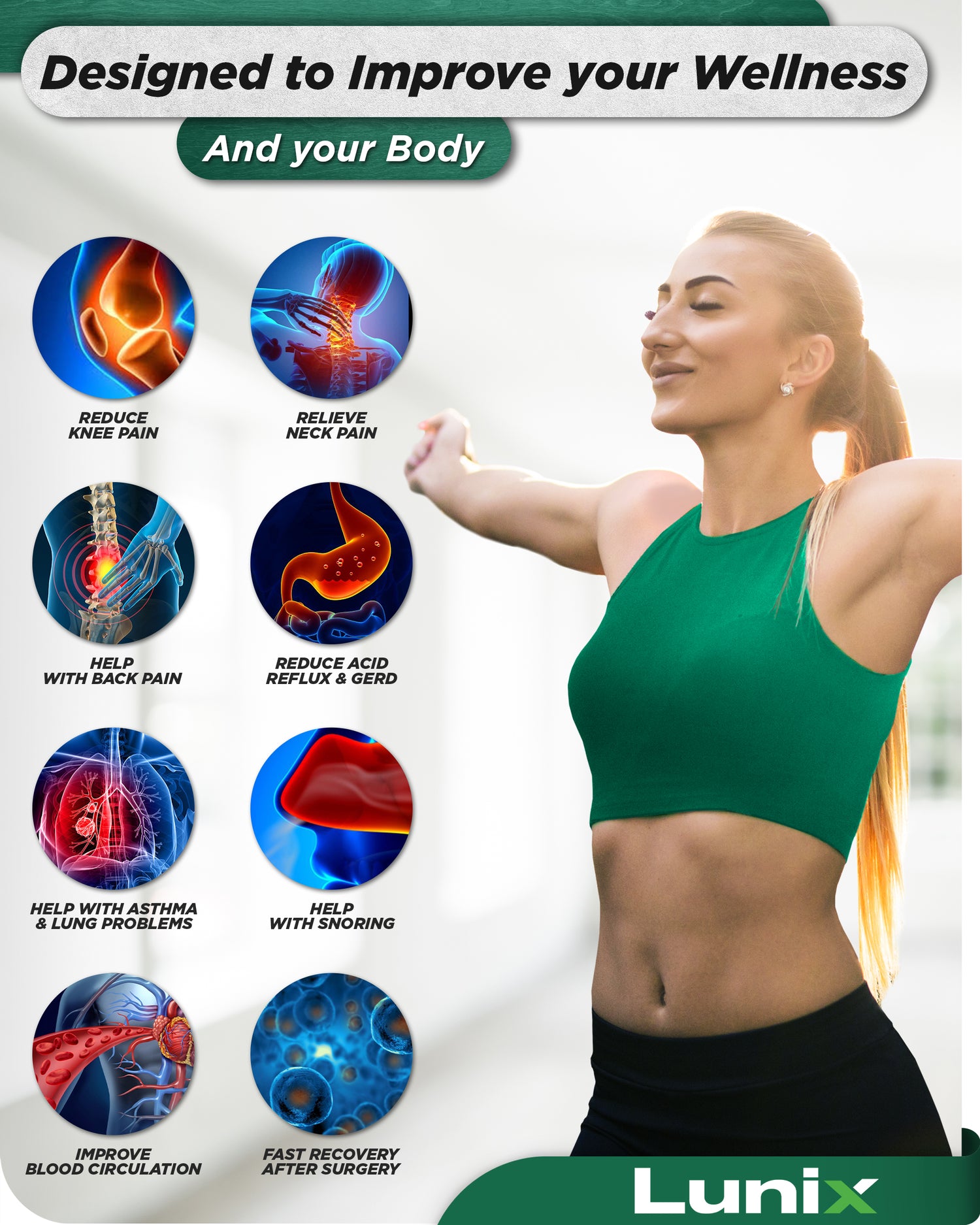 LX11 5pcs Orthopedic Bed Wedge Pillow System, with Hot Cold Pack Blue