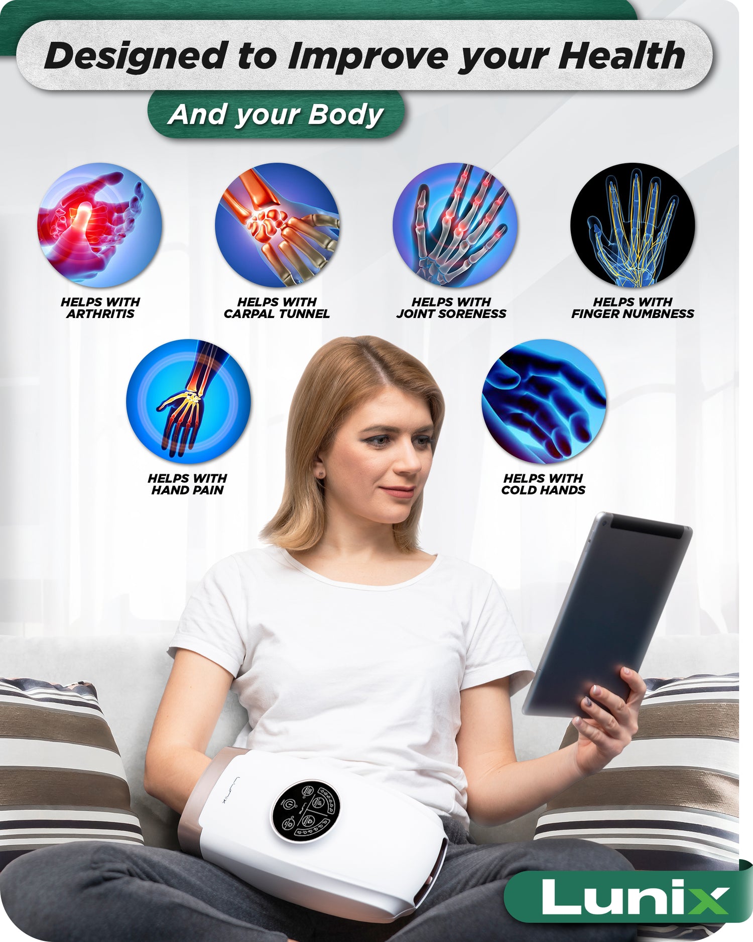 LX3 Cordless Hand Massager White