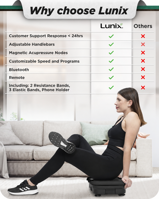Lunix LX18 Vibration Plate Exercise Machine, Charcoal Black