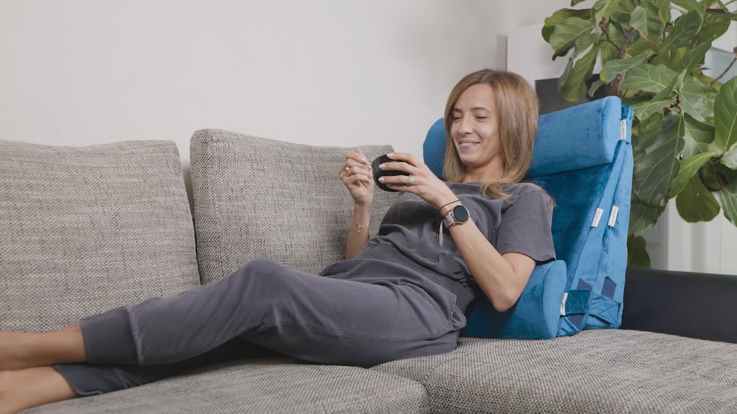 LX8 2-LAYER ORTHOPEDIC WEDGE PILLOW SET, WITH HOT COLD PACK GRAY