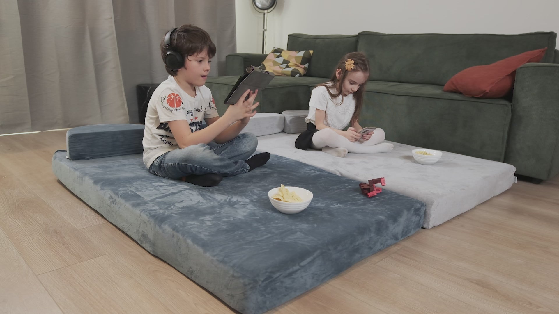 LX22 11pcs Modular Kids Couch Gray