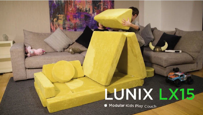 LX15 14pcs Modular Kids Couch Teal Blue