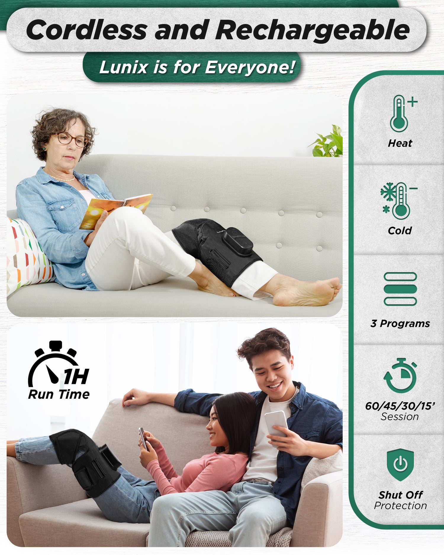 LX4 KNEE COMPRESSION MASSAGER BLACK