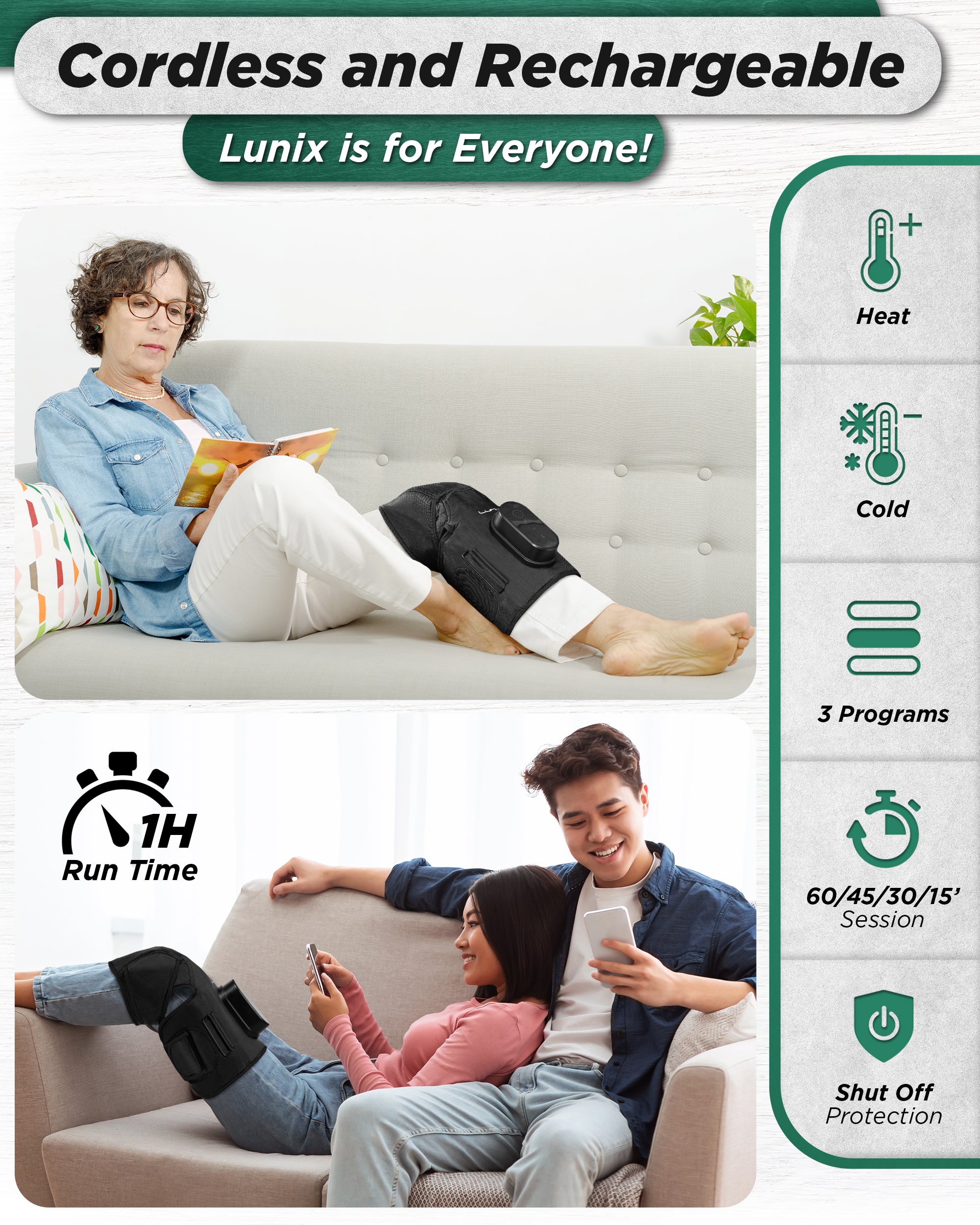 LX4 KNEE COMPRESSION MASSAGER BLACK