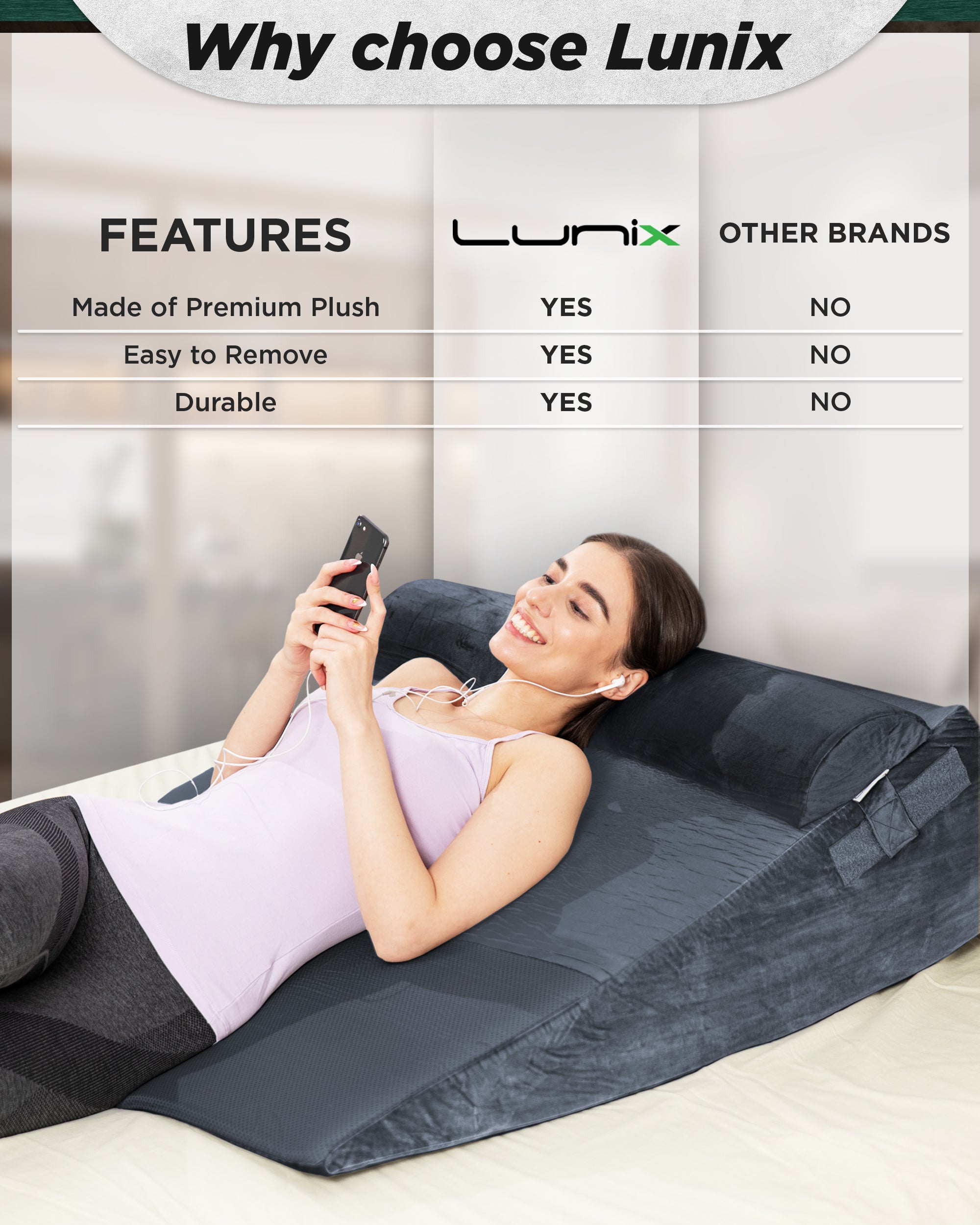 Cover Set Only for LX9 XL 12in, Navy, Pillows and Foam not Included