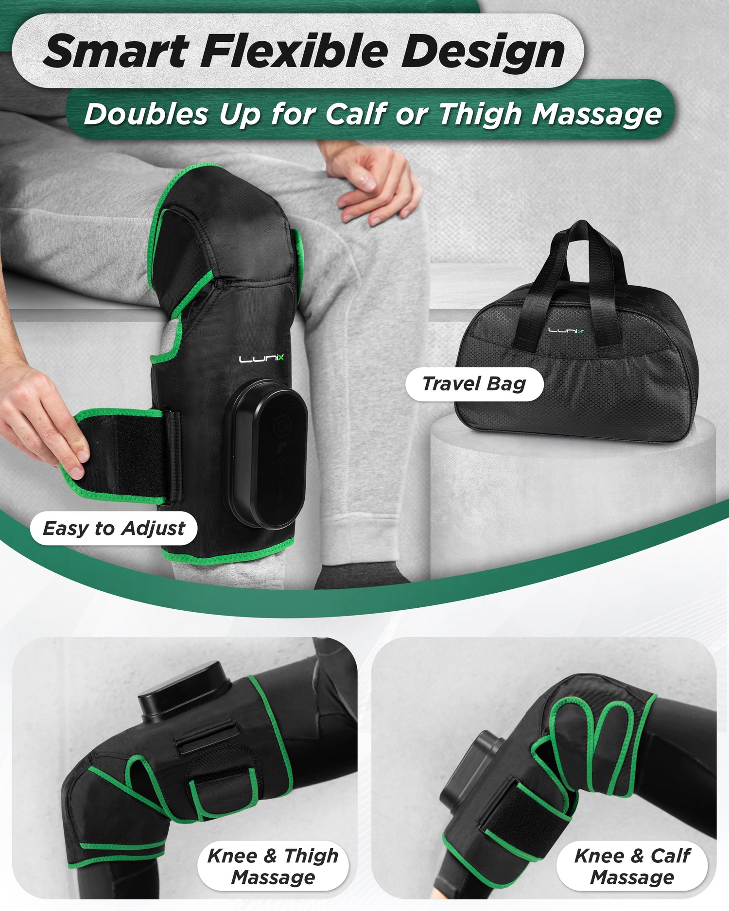 LX4 KNEE COMPRESSION MASSAGER GREEN