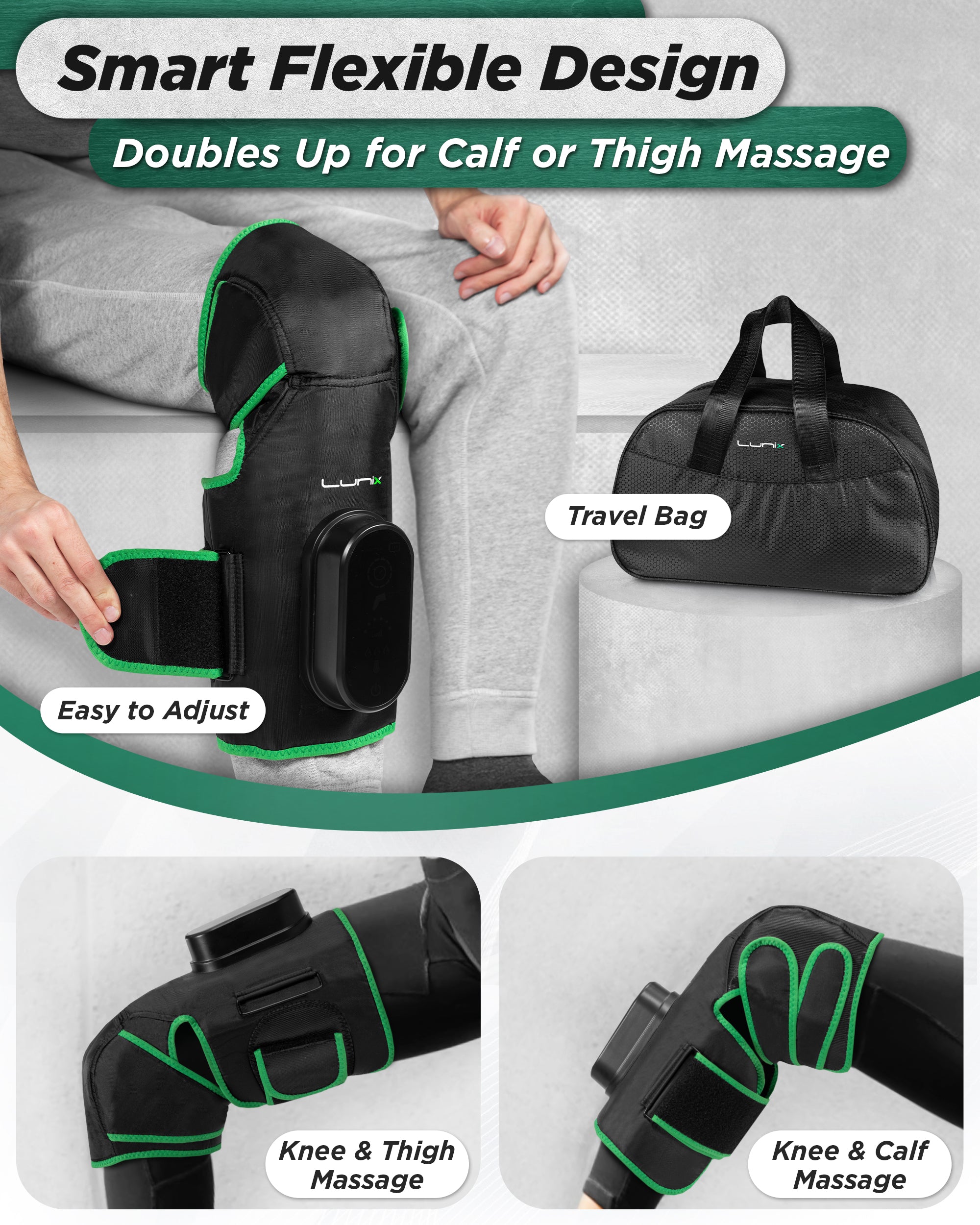 LX4 KNEE COMPRESSION MASSAGER GREEN