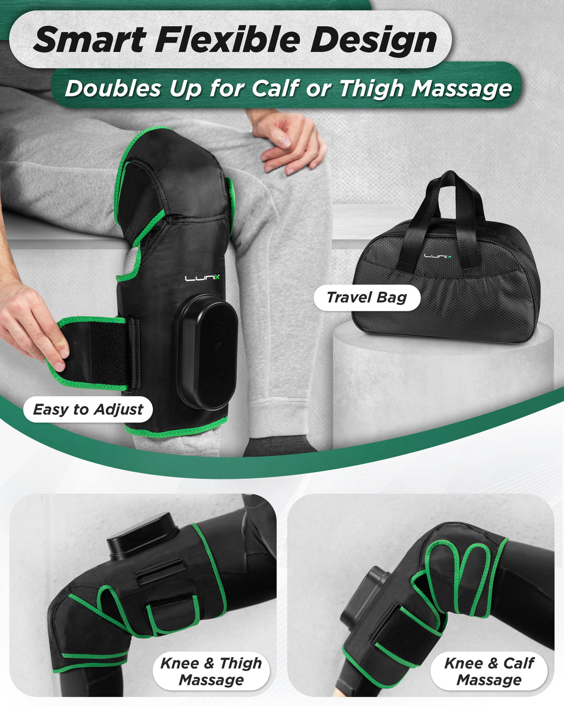 LX4 KNEE COMPRESSION MASSAGER GREEN