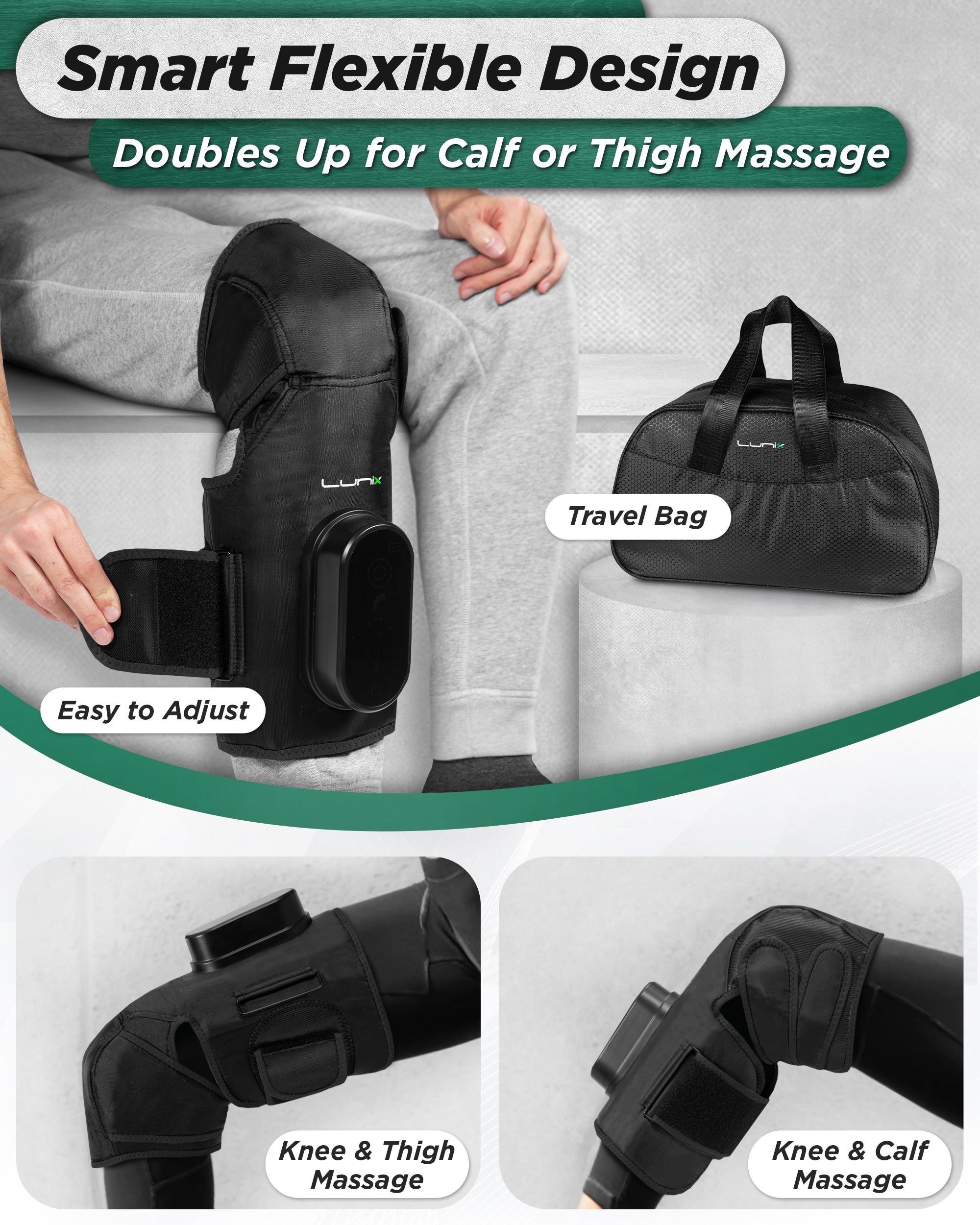 LX4 KNEE COMPRESSION MASSAGER BLACK