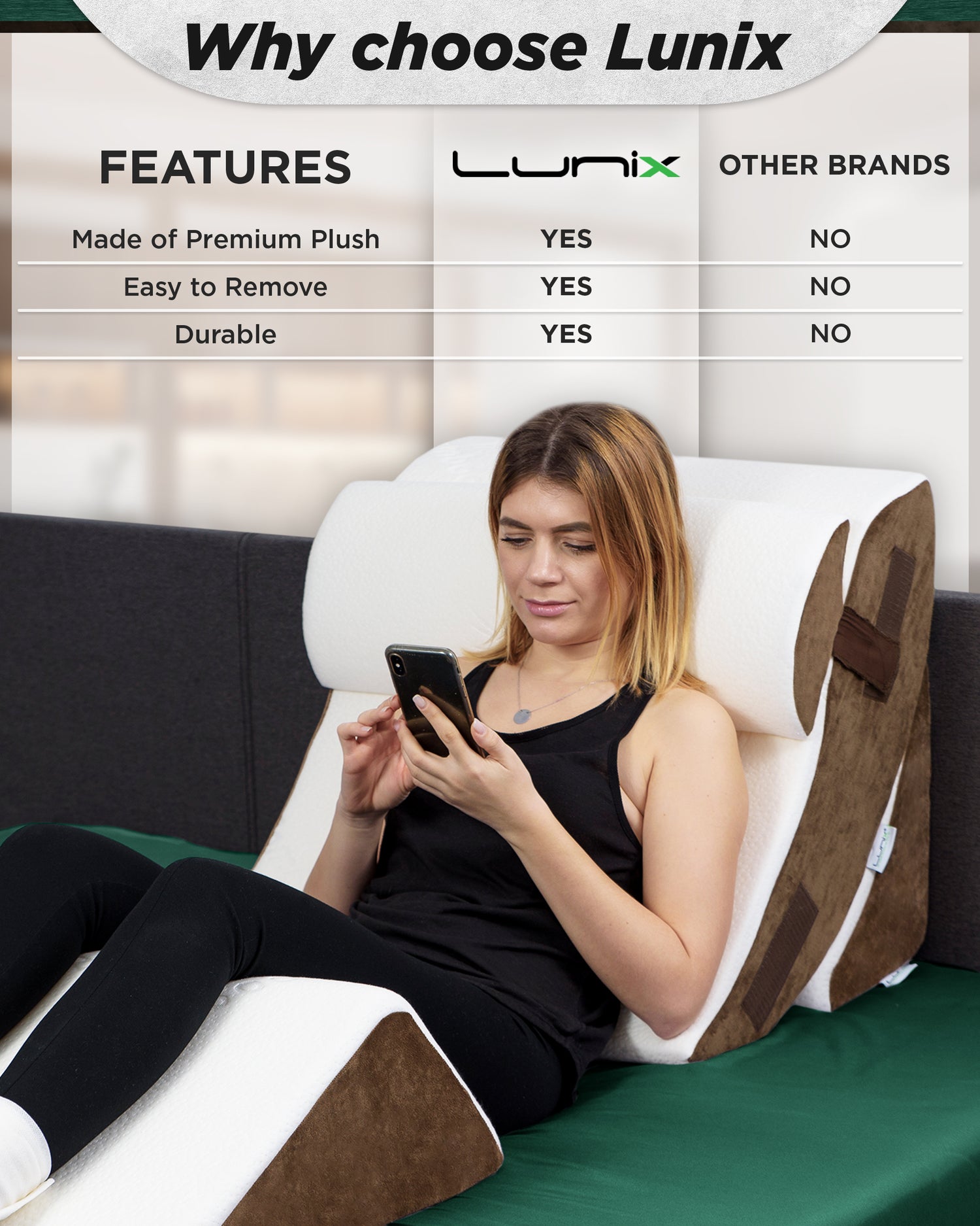 Cover Set Only for LX5, White Bamboo and Brown Plush Side, Pillows and Foam not Included