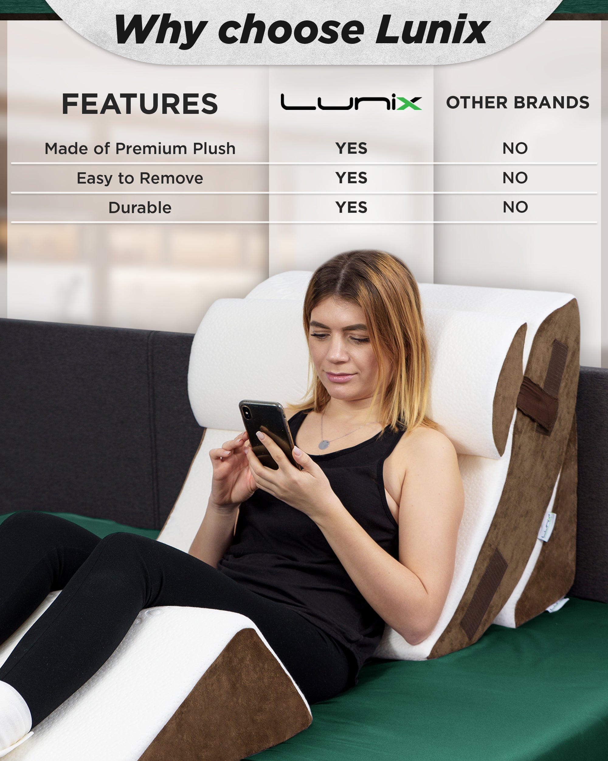 Cover Set Only for LX5, White Bamboo and Brown Plush Side, Pillows and Foam not Included