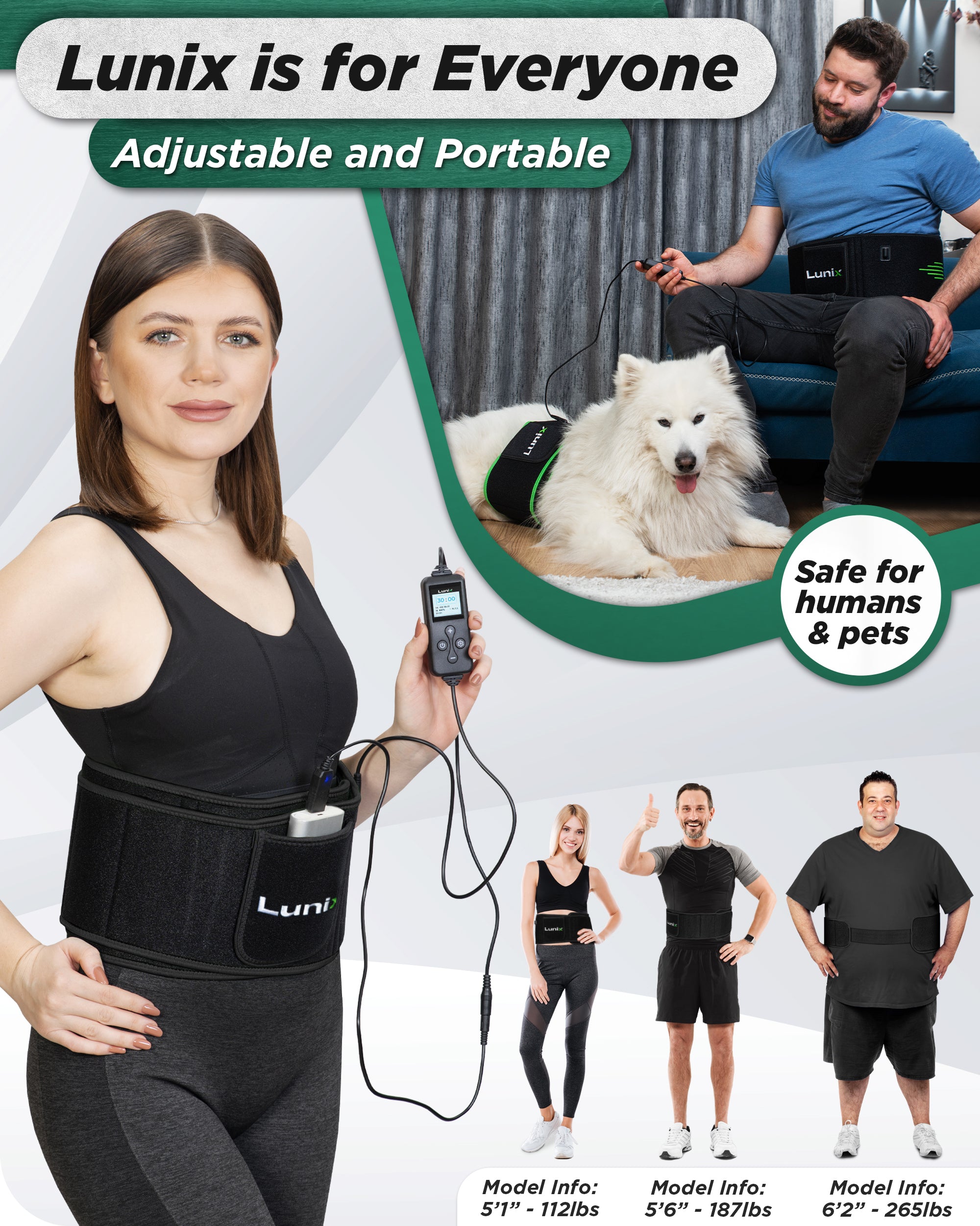 LX16 RED LIGHT THERAPY BELT BLACK