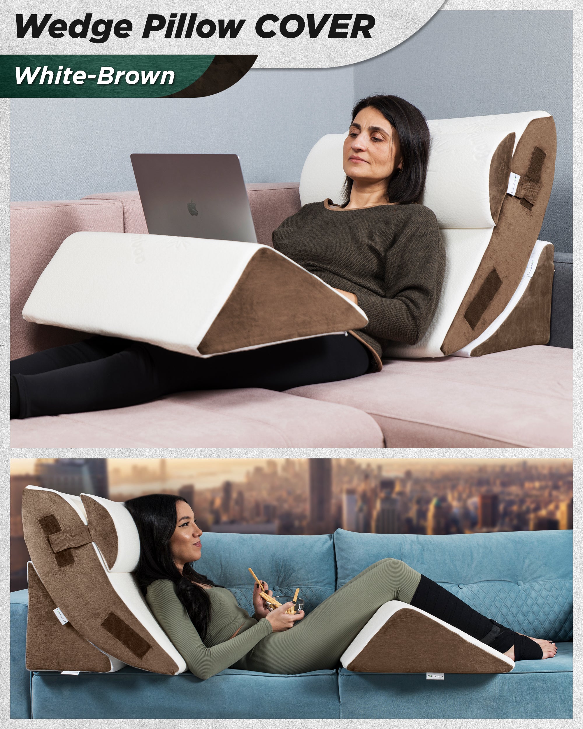 Cover Set Only for LX5, White Bamboo and Brown Plush Side, Pillows and Foam not Included