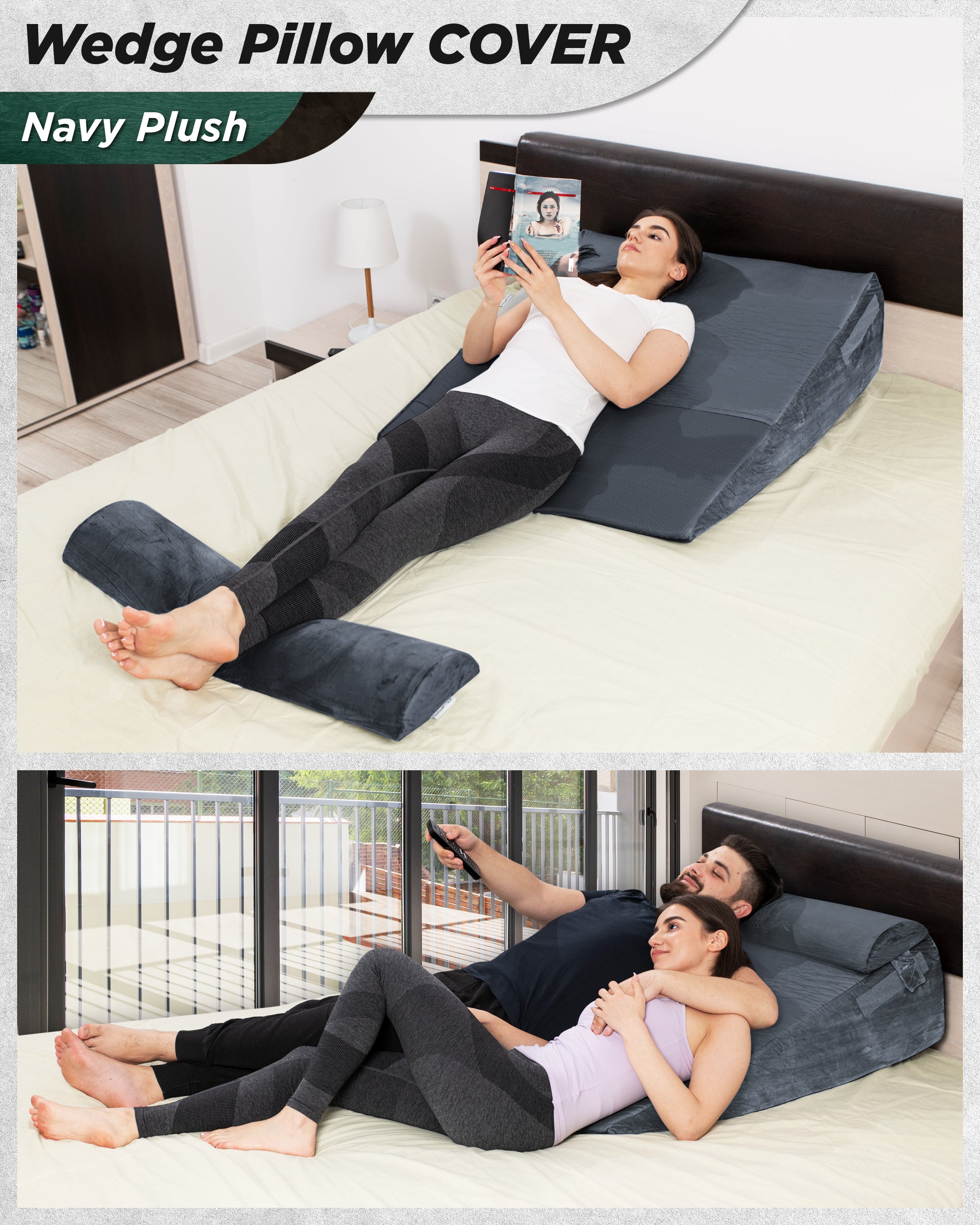 Cover Set Only for LX9 XL 12in, Navy, Pillows and Foam not Included