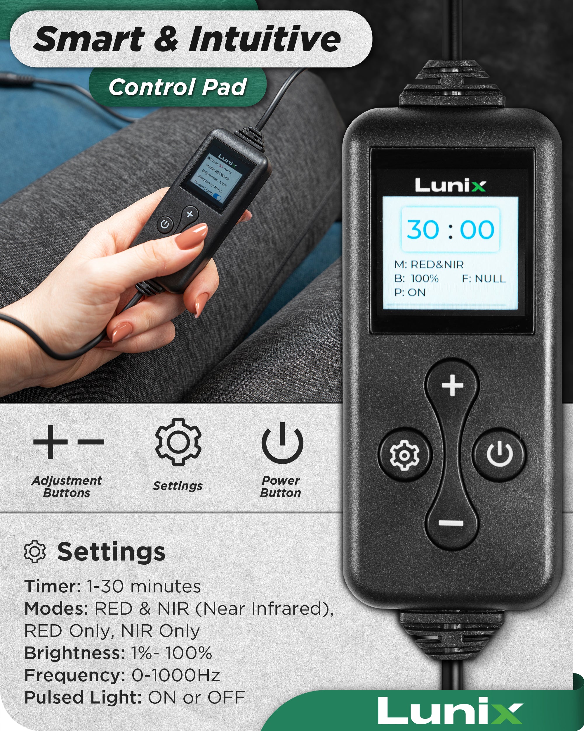 LX16 RED LIGHT THERAPY BELT BLACK