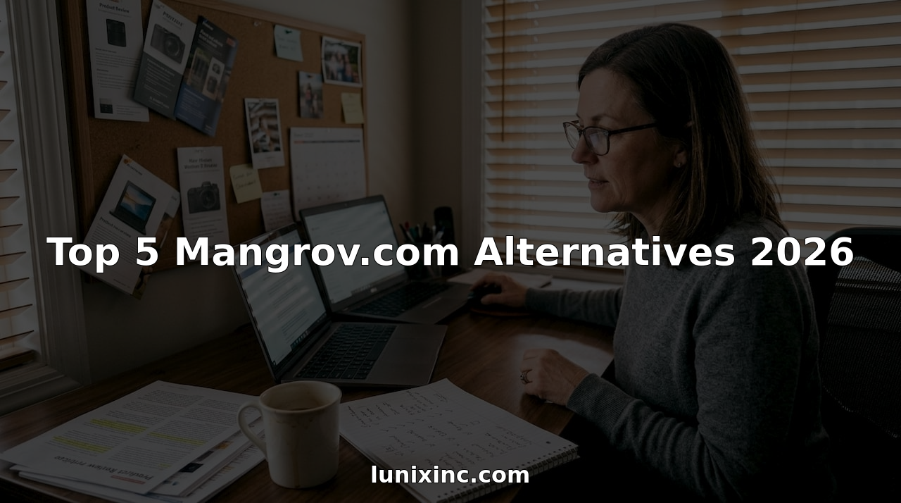 Woman comparing alternatives at home office desk