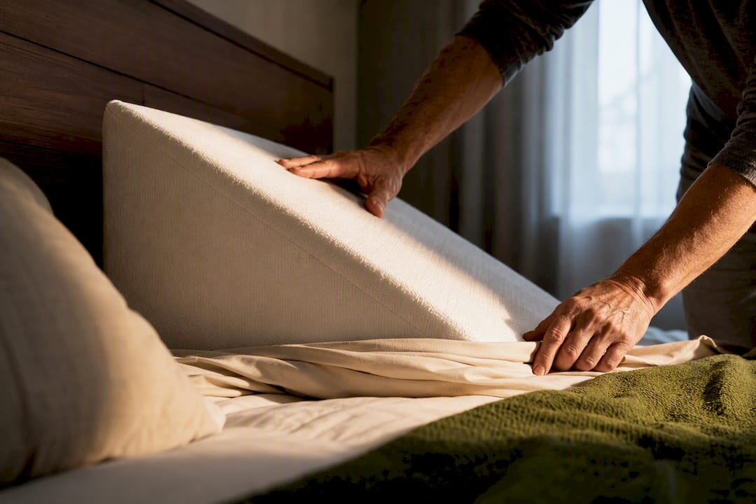 Anonymous foam wedge showing supportive incline