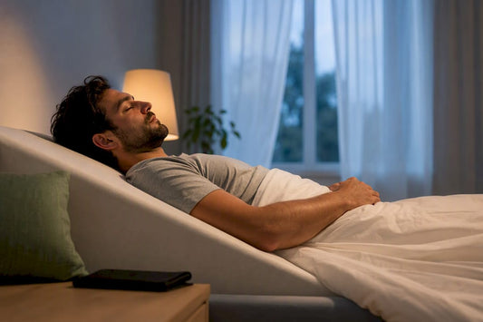 Adult resting on elevated sleep surface