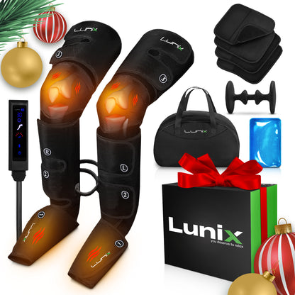 LX10 FULL LEG COMPRESSION MASSAGER, WITH HOT/COLD PACK BLACK