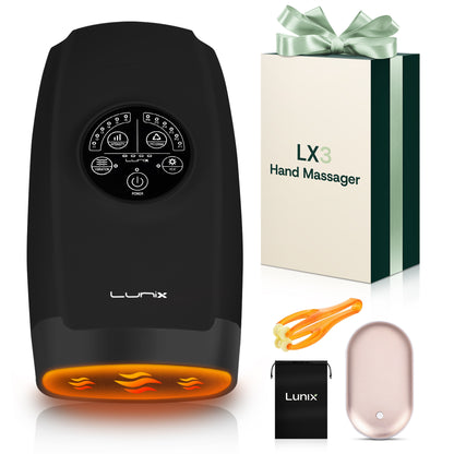 Lunix LX3 hand massager with carrying case, and accessories