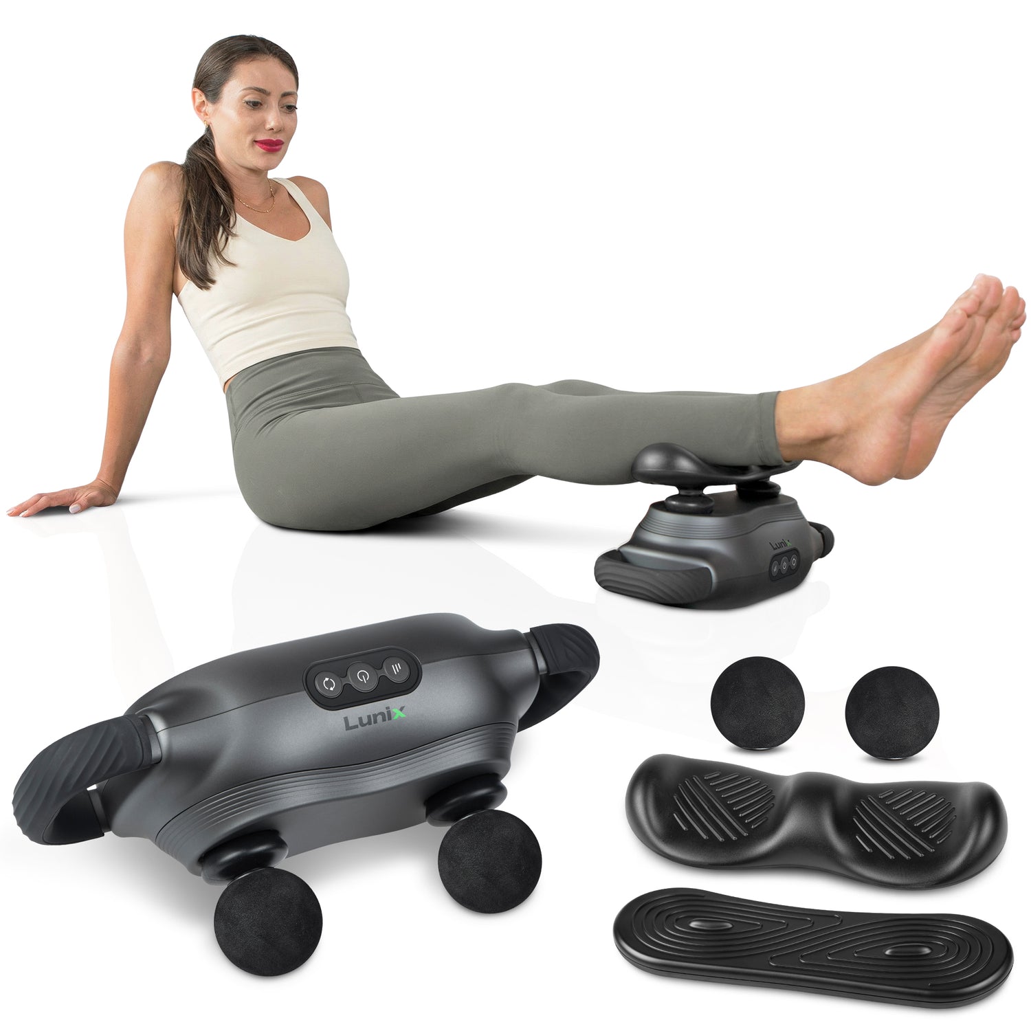 LX26 2 Head Deep Tissue Massager, Charcoal Black