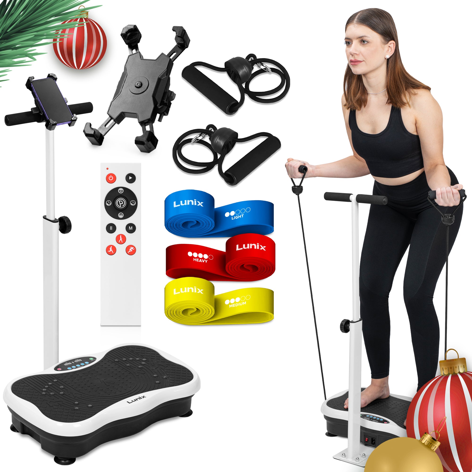 LX18 Vibration Plate With Handlebar White