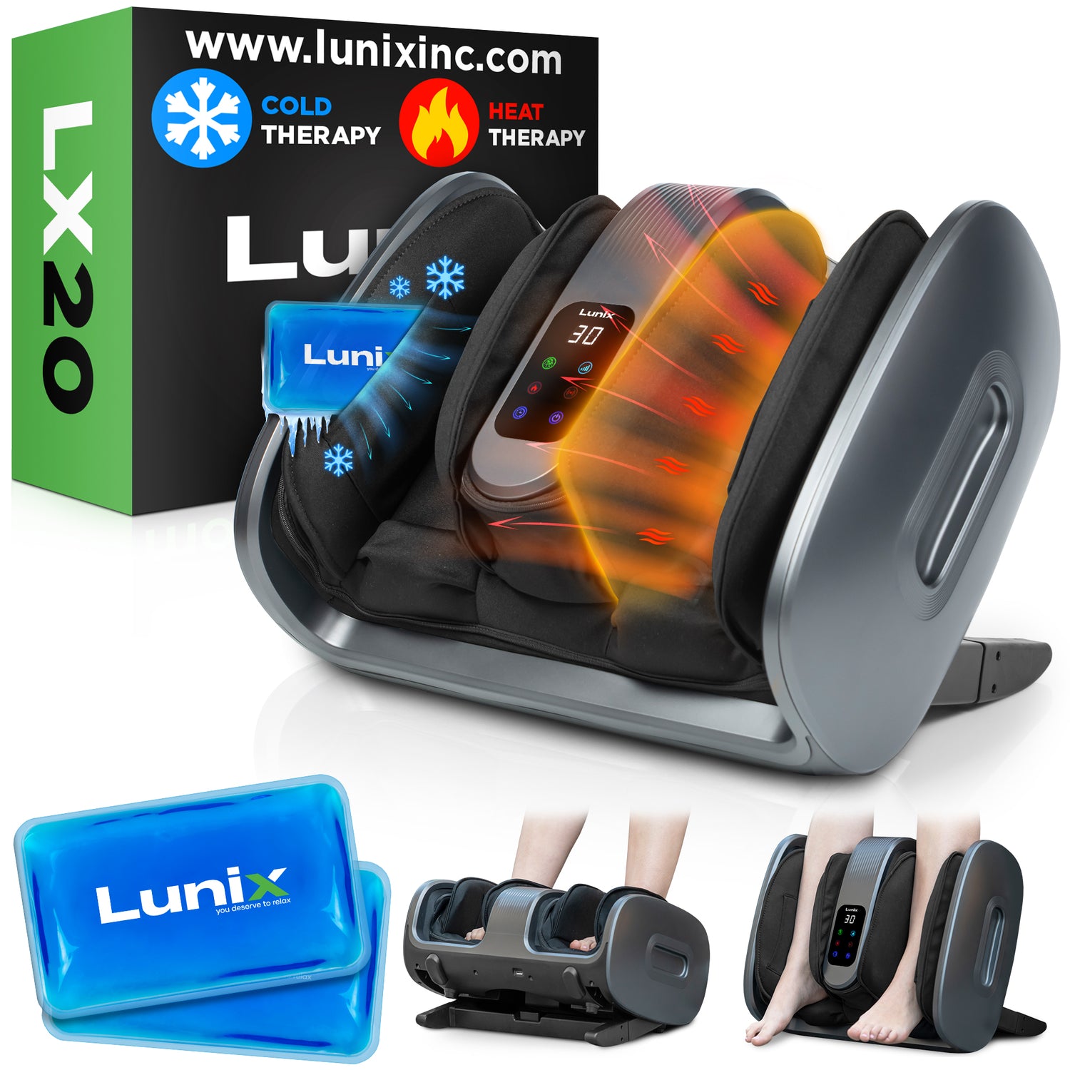 LX20 Foot Massager Shiatsu Heated Relief Lunix LX20 Foot Massager Shiatsu Heated Relief Lunix