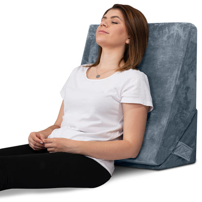 2-Piece Orthopedic Bed Wedge Pillow System, with Hot Cold Pack - Navy