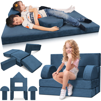 LX22 11pcs Modular Kids Couch Blue