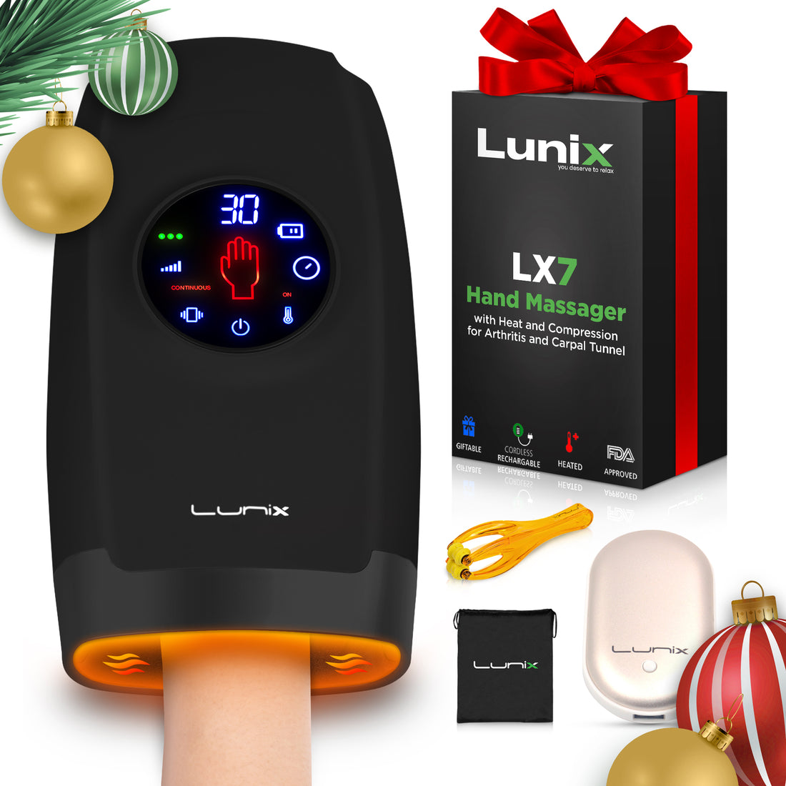 LX7 Touchscreen Hand Massager Black