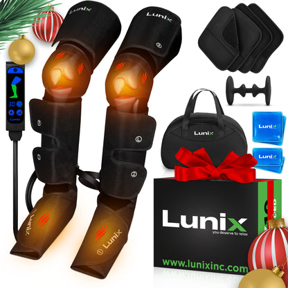 LX10 FULL LEG COMPRESSION MASSAGER WITH HOT/COLD PACK - BLACK - UPGRADED