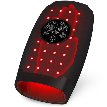 Lunix LX33 Hand Massager with Red Light Therapy, Carpal Tunnel &amp; Wrist Pain Relief Device, Charcoal Black
