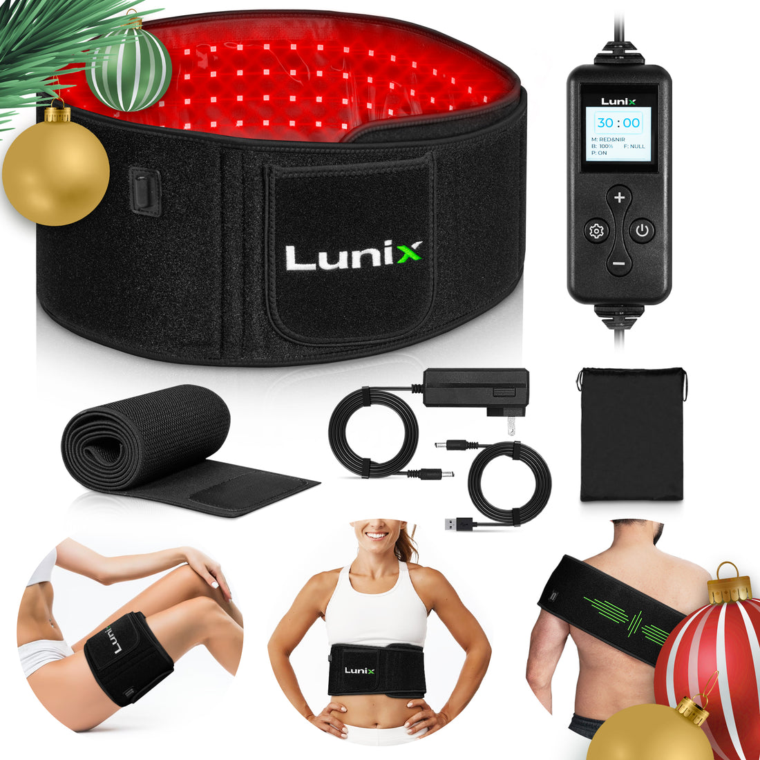 LX16 RED LIGHT THERAPY BELT BLACK