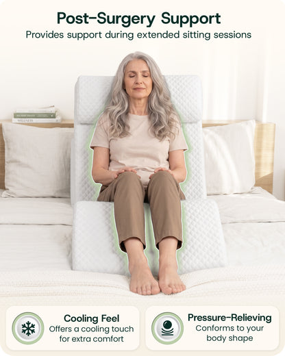LX5 4-Piece Support for Shoulder & Upper Body Rest, Orthopedic Bed Wedge Pillow Set, Pebble White