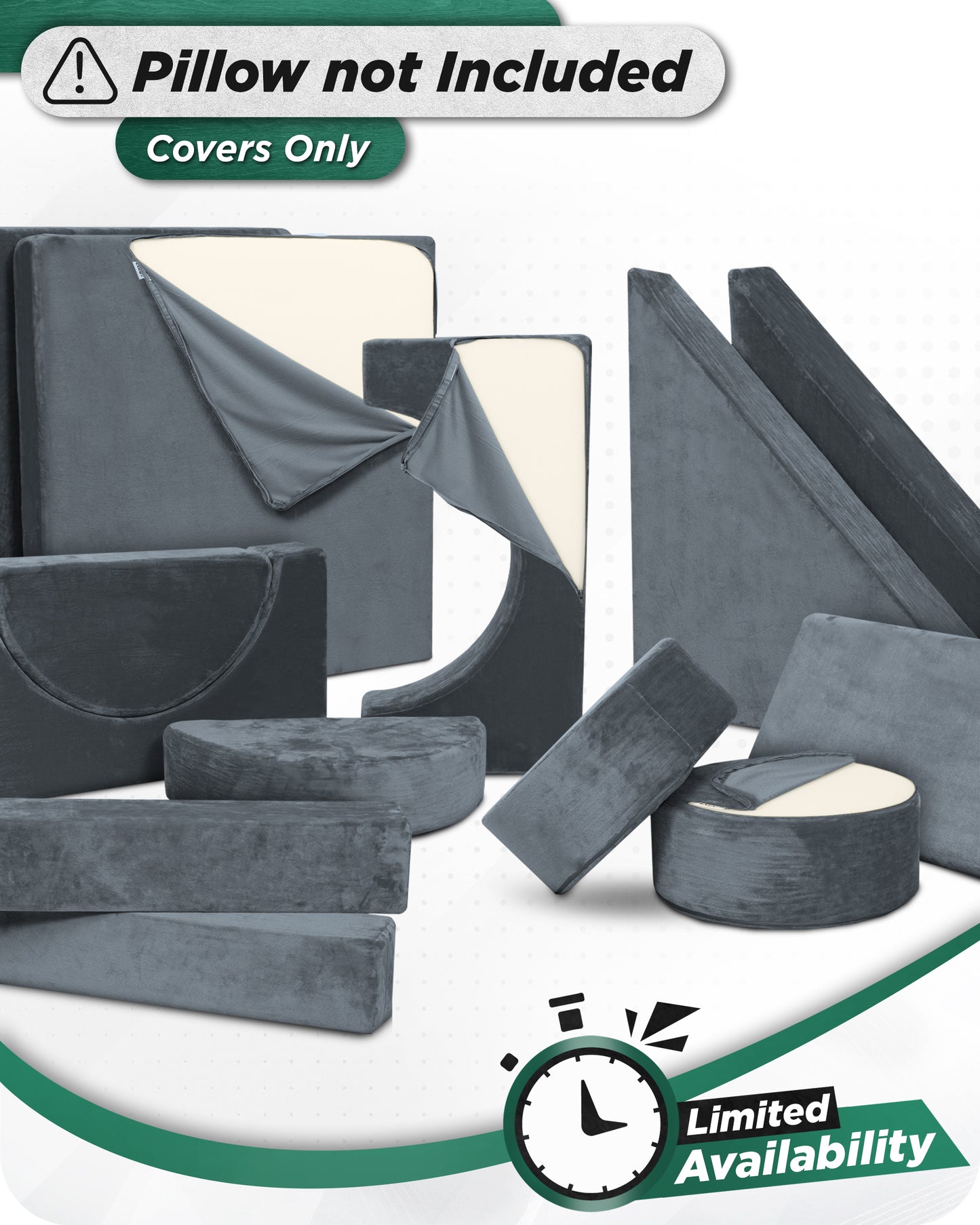 Cover Set Only for LX15, Stone Gray, Foam not Included